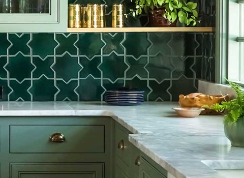 سرامیک آشپزخانه سبز مناسب فضا های کوچک و کم نور